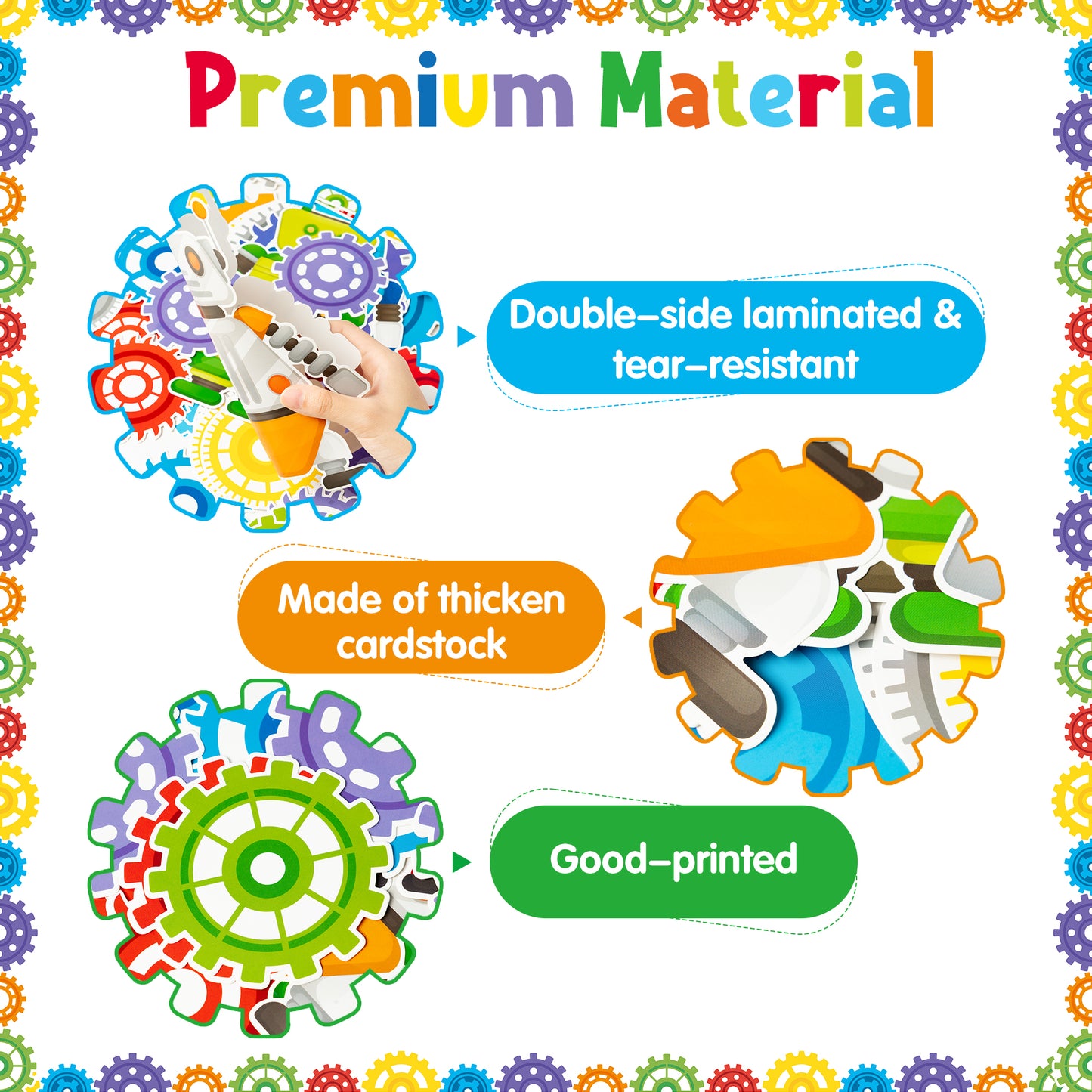 129Pcs Gear Robot Bulletin Board Back to School Decoration Cutouts Set With Gear Up for A Great Year and Gear Robot Pattern to Encouraging Student to Embrace a Better Life in Classroom Home Decoration