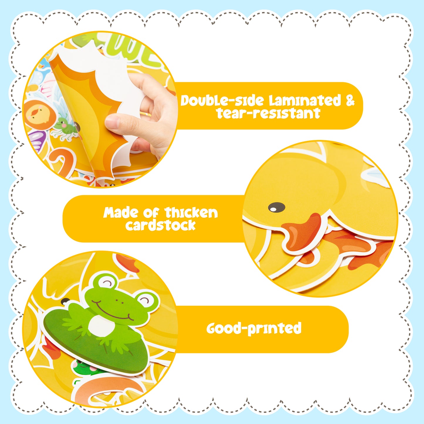 120Pcs Duck Bulletin Board Back to School Decoration Cutouts Set With Welcome Back and Duck Butterfly Pattern to Welcome Students Back To Campus for Start of School Season in Classroom Or Home Decor