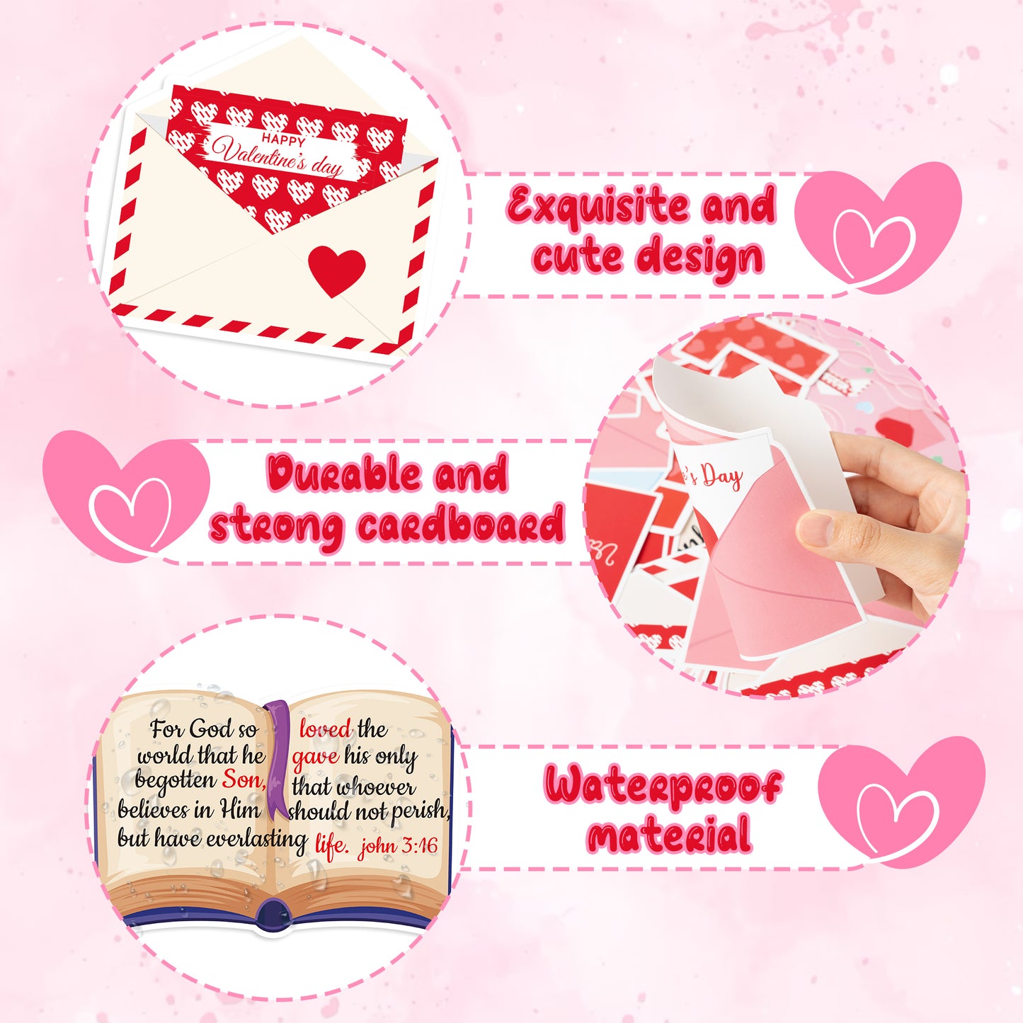 119Pcs Valentine's Day Love Letters From God Bulletin Board Classroom Decoration Sets Contain Envelope Mailbox Heart Border About Valentine Character Happy Coming Valentine Party Classroom Decoration