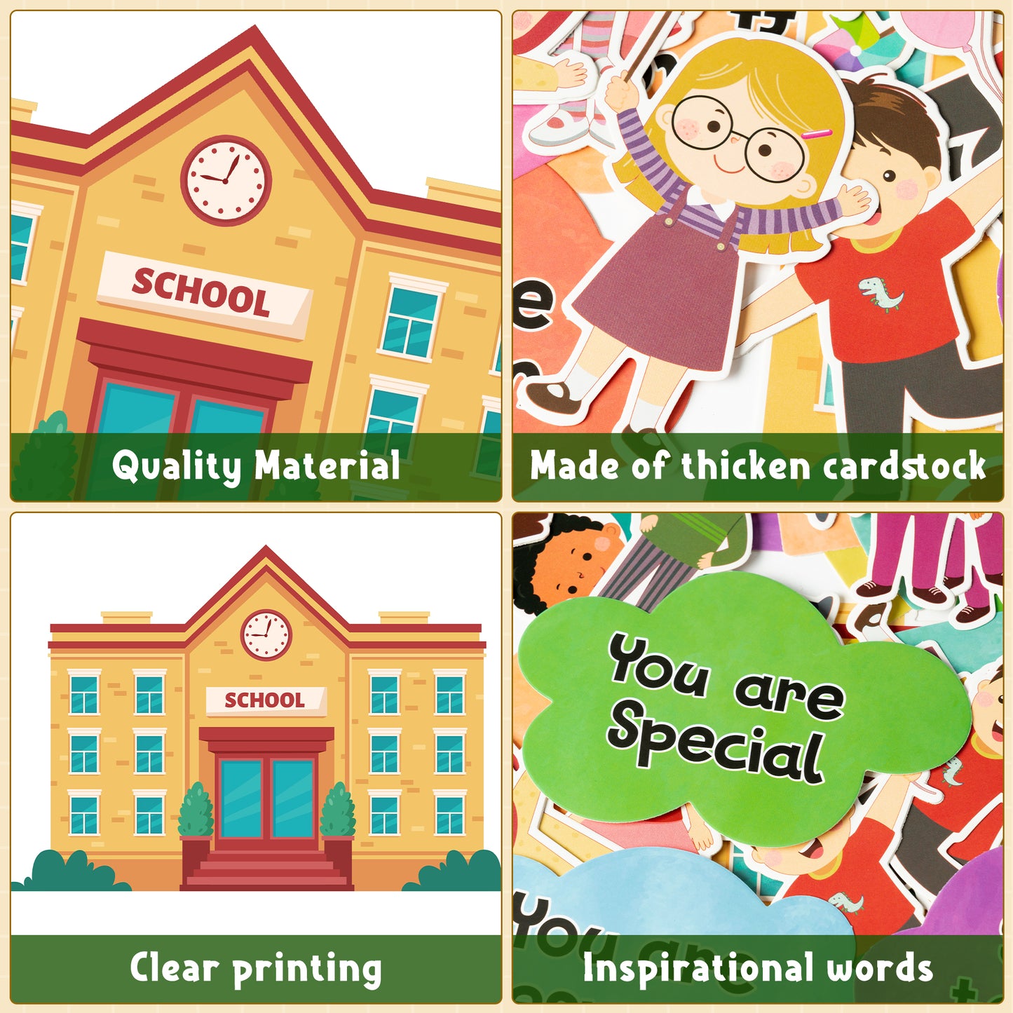 131P All are Welcome Diversity Classroom Bulletin Board Cutouts Decorations School Inspirational Words Diverse Students Borders Cut Outs for School Classroom Home Party Welcome Back to School Supplies