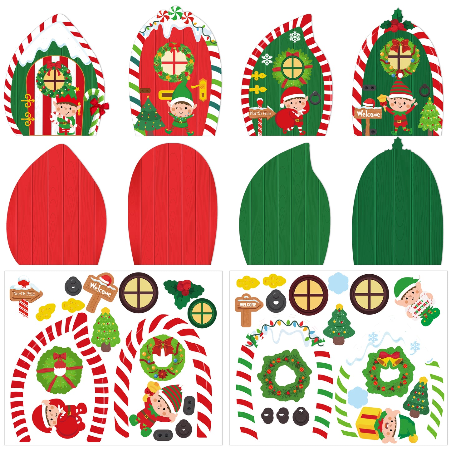 AsodSway 45 Christmas DIY Art Craft Kit Elf Door Decor DIY Xmas Craft Make Your Own Ornament for Kids Wreath Party Supplies Christmas Tree Decor, Christmas Birthday Gifts for Boys Girls