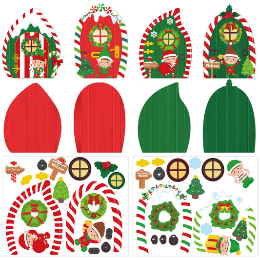 AsodSway 45 Christmas DIY Art Craft Kit Elf Door Decor DIY Xmas Craft Make Your Own Ornament for Kids Wreath Party Supplies Christmas Tree Decor, Christmas Birthday Gifts for Boys Girls