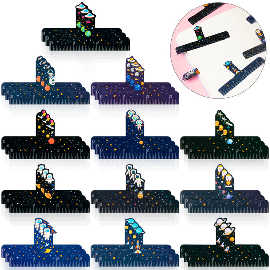 36Pcs Universe Good Neat Writing One Finger Spacer Handwriting Tool, 12 Style Stars and Galaxies Pattern Writing Spacers for Kids Colorful Dyslexia for Writing Tools for School Office Kids Adults