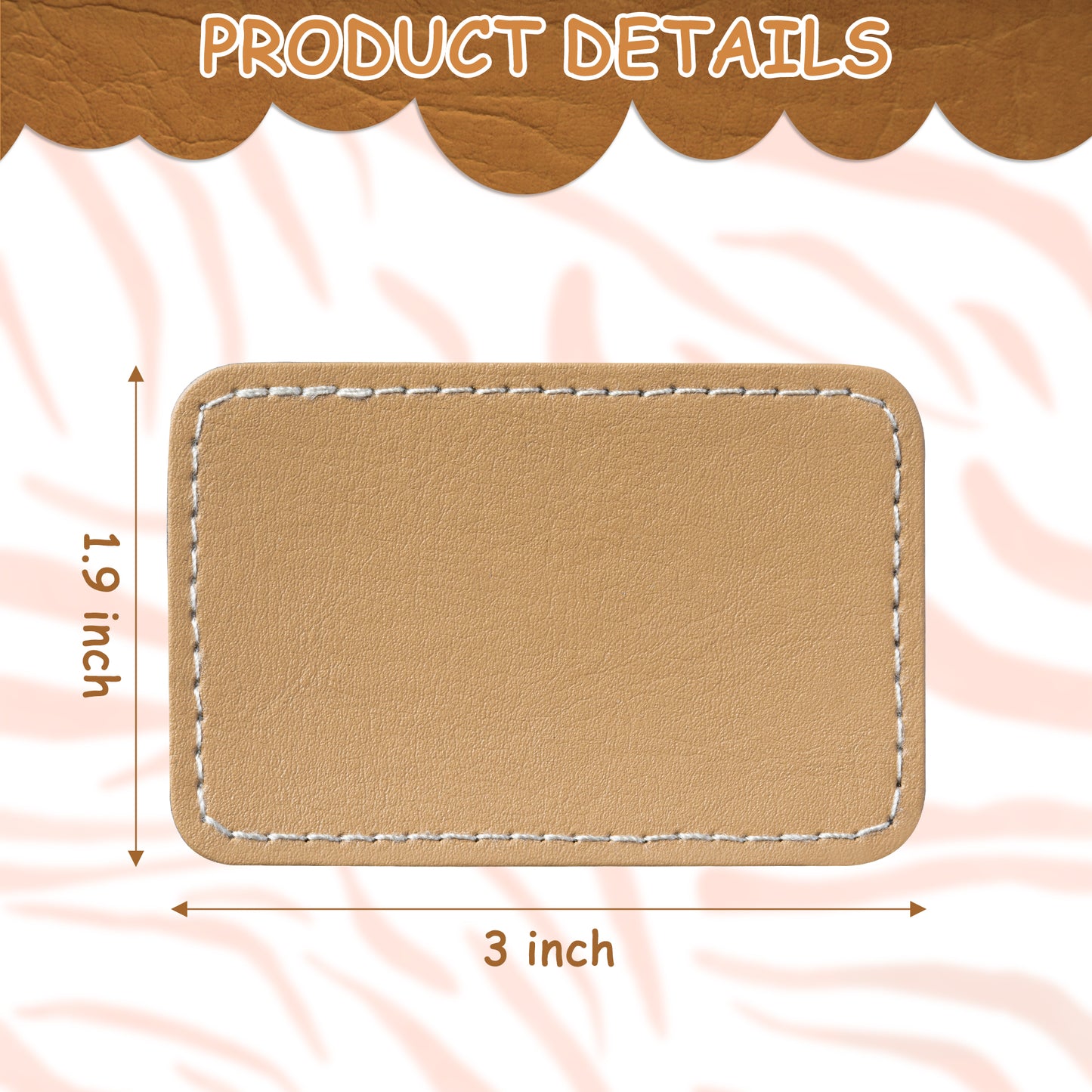 60Pcs Blank Leatherette Hat Patches with Adhesive, 4 Style Colors for Gray, Khaki, Brown, Cow Skin Rustic Leatherette Rectangle Patches for DIY Hats or Clothes Fabric Repair Sew Laser Supplies