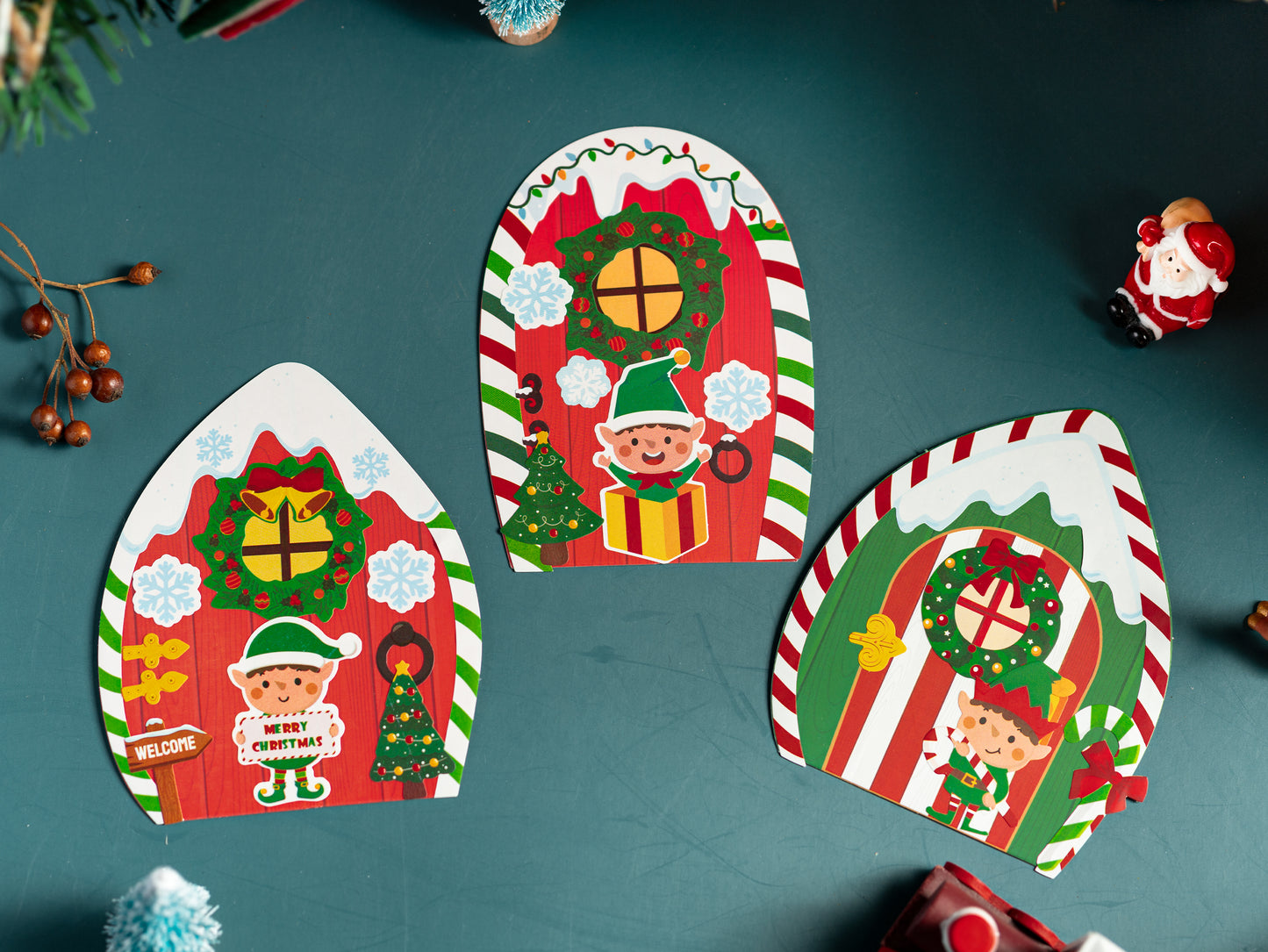 AsodSway 45 Christmas DIY Art Craft Kit Elf Door Decor DIY Xmas Craft Make Your Own Ornament for Kids Wreath Party Supplies Christmas Tree Decor, Christmas Birthday Gifts for Boys Girls