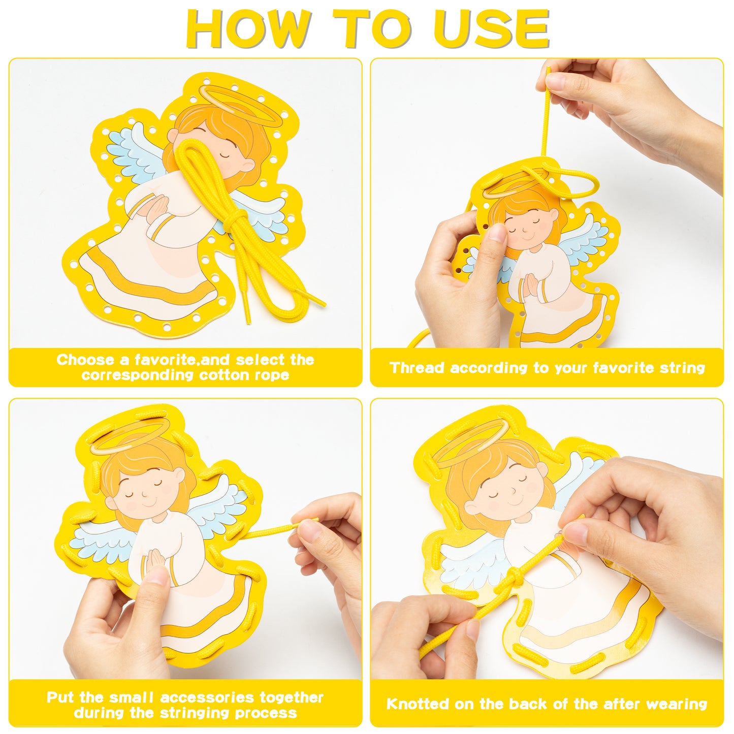 18Pcs Nativity Lacing Cards Christmas Nativity Sewing Cards: 9 Patterns Nativity Theme Games for Developing Kids Imagination Party Supplies Children Sewing Game Favors (Family, Angel Style)