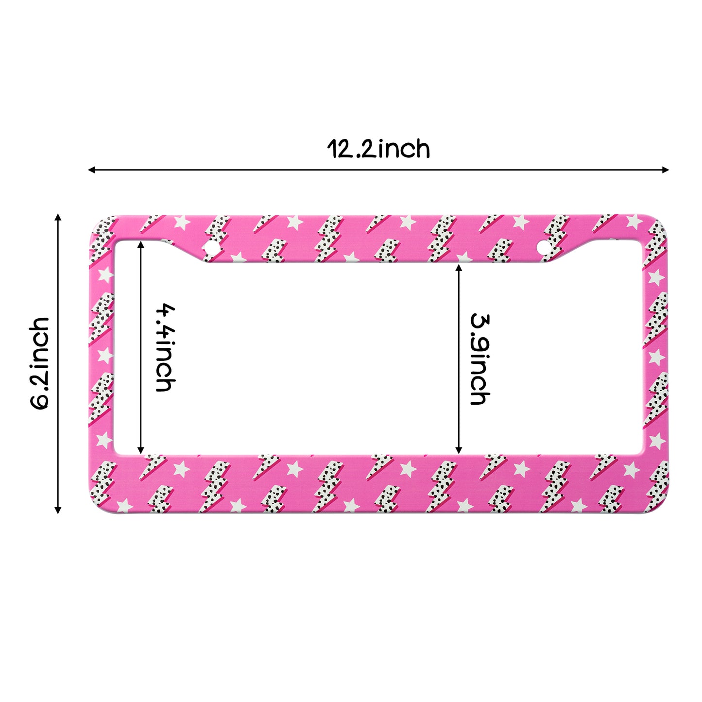 2 Preppy Car License Plate Frame, Pink License Plate Frame for women Cute New Car Gift with Handcrafted Stainless Steel License Plate Frame Car Accessories Decorative for Women or Friend Birthday Gift