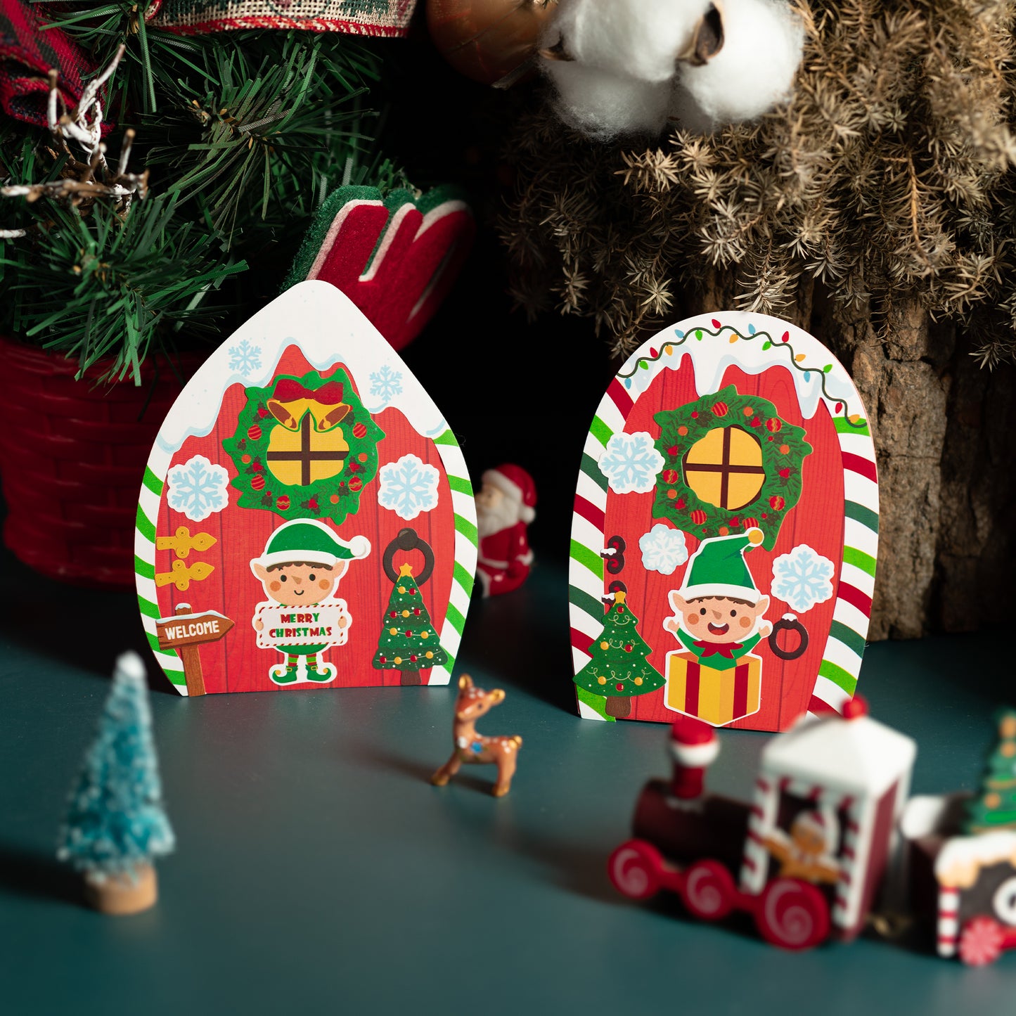 AsodSway 45 Christmas DIY Art Craft Kit Elf Door Decor DIY Xmas Craft Make Your Own Ornament for Kids Wreath Party Supplies Christmas Tree Decor, Christmas Birthday Gifts for Boys Girls