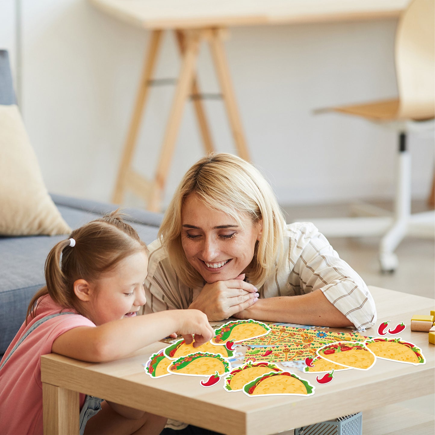 116Pcs Mexican Cinco De Mayo Bulletin Board Decoration Cutouts Set Contain Characters, Fried Tortillas, Chili, Border and Characters with Taco‘Bout A Great Class for Classroom or Home Decoration
