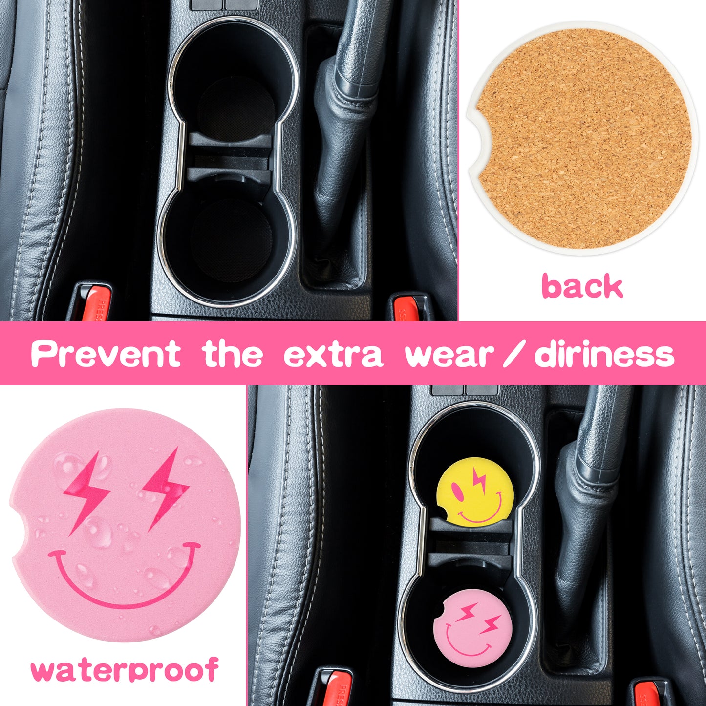 12P Preppy Car Accessories Air Fresheners Coasters Kit Decorations With Different Style Preppy Theme Car Air Outlet Clip Air Fresheners Coasters Decor Accessories For Car Birthday Gift For Girls Women