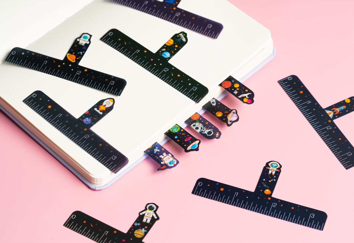 36Pcs Universe Good Neat Writing One Finger Spacer Handwriting Tool, 12 Style Stars and Galaxies Pattern Writing Spacers for Kids Colorful Dyslexia for Writing Tools for School Office Kids Adults