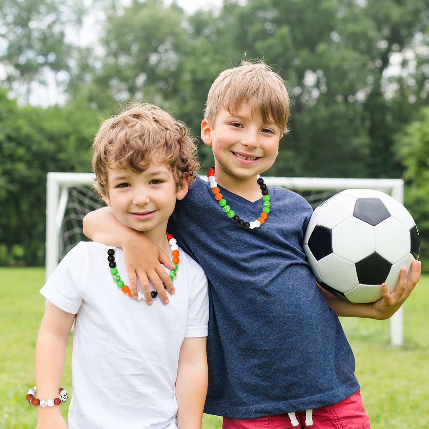 81Pcs DIY Silicone Sport Craft Beads Sports Ball Set, Football, Volleyball, Soccer Ball, Basketball, Tennis Ball and Baseball Patterns for DIY Crafts Bracelets Necklaces Jewelry Making for Boys Girls